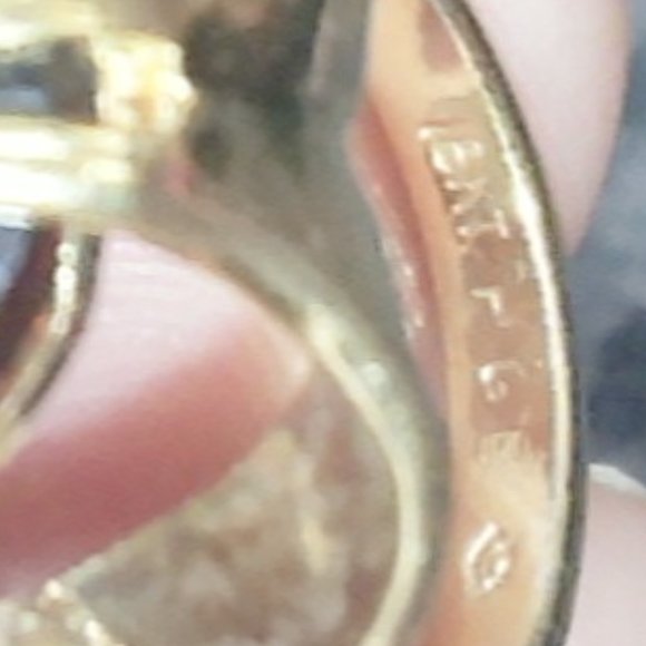 RARE 1940'S TOPAZ GLASS RING 18K HGE V , VARGAS - Picture 6 of 12